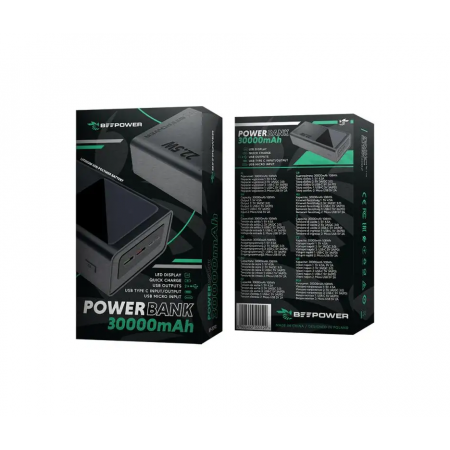 Baterie externa/Powerbank BeePower BP-30PD, Quick charge, 30000mAh, 22.5W PD USB-C + 2 x USB 3.0,Negru