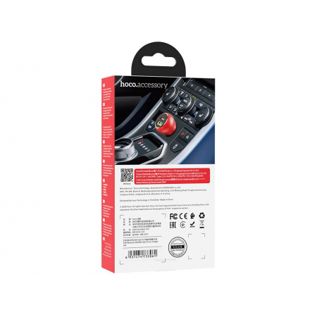 Incarcator auto Hoco Z38, Dual, USB 18W+ USB-C 20W Quick Charge 3.0, Rosu, Blister