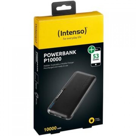 Baterie externa Intenso P10000, Powerbank, 2 X USB, Fast Charge, 3.1A, Negru, 10000 mAh